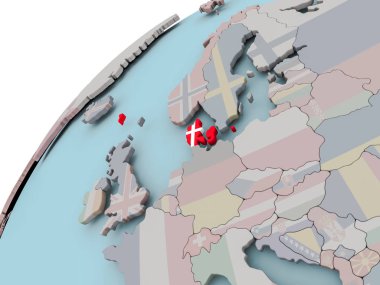 Harita Danimarka bayrağı ile