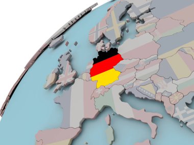 Bayrağı olan Almanya haritası