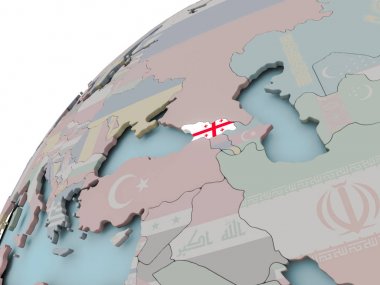 Gürcistan Haritası bayrak ile