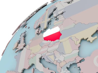 Bayrağı olan Polonya haritası
