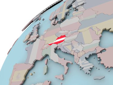 Bayrağı olan Avusturya haritası