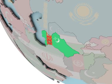 Türkmenistan bayrağı çizim ile