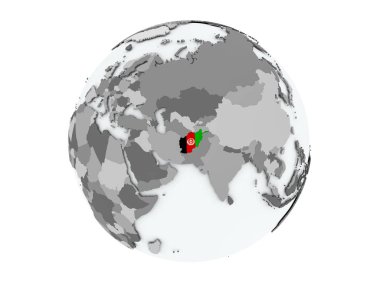 Afganistan izole küre üzerinde