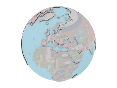 Arnavutluk ile dünya üzerinde bayrak