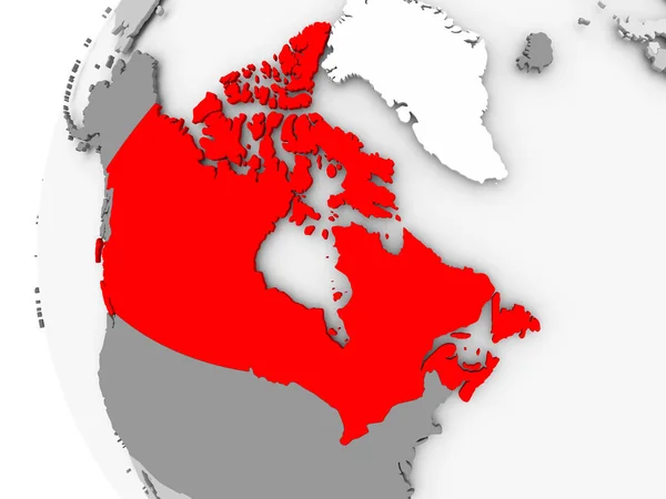 Kanada på grå jordglob — Stockfoto