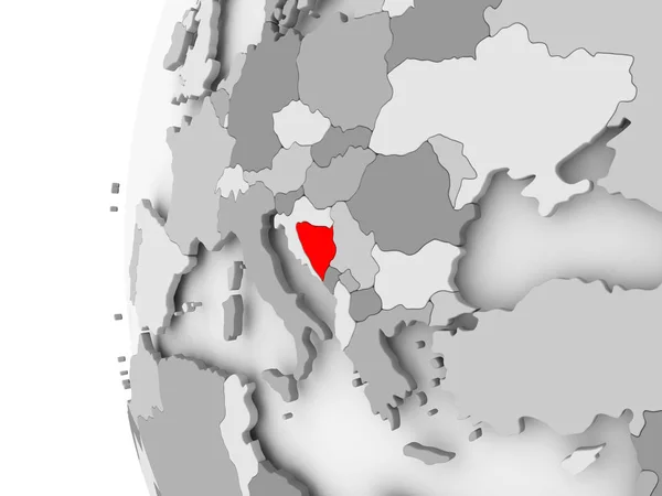 Bosna ve Hersek üzerinde gri Küre — Stok fotoğraf