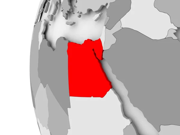 Egypt na šedý glóbus — Stock fotografie