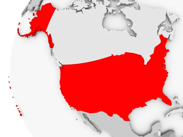 США на сірий глобус — стокове фото
