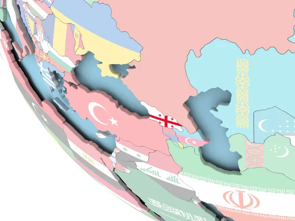 Gürcistan ile dünya üzerinde bayrak