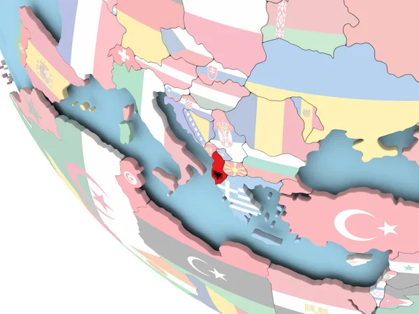 Arnavutluk ile dünya üzerinde bayrak