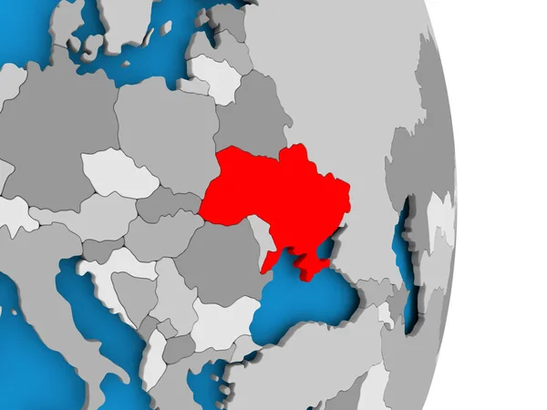 Ukraine auf dem Globus — Stockfoto