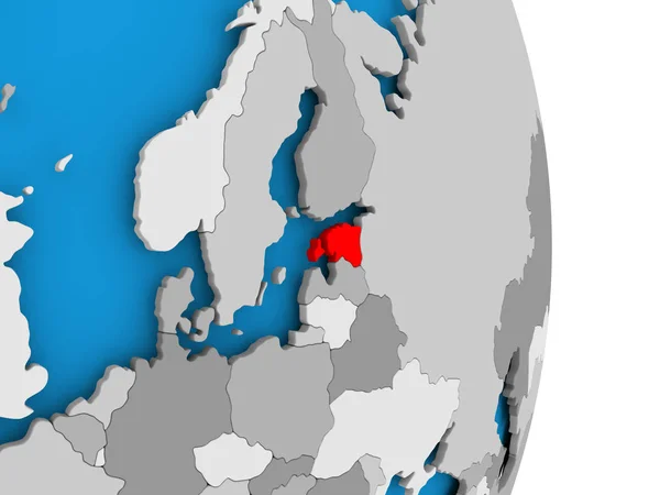 Estland op wereldbol — Stockfoto