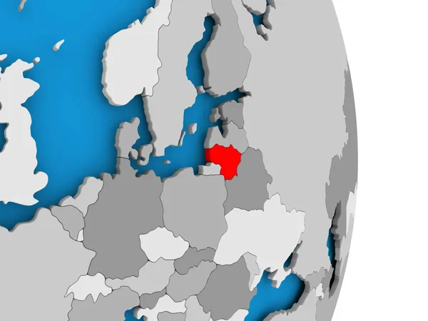 Litva na zeměkouli — Stock fotografie