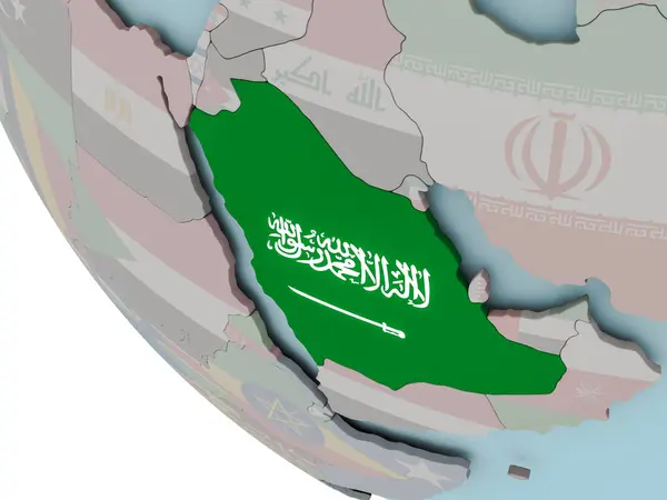 Arabie Saoudite avec illustration drapeau — Photo