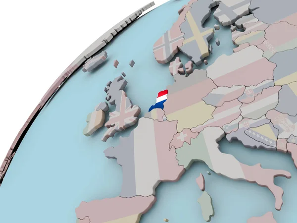 Карта Нидерландов с флагом — стоковое фото