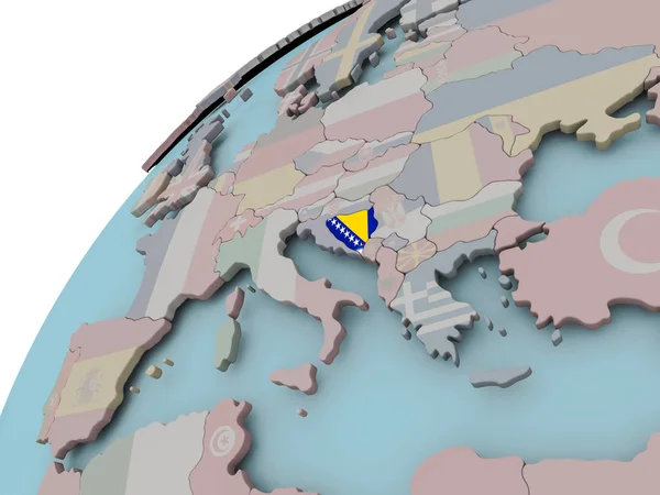 Carte de la Bosnie avec drapeau — Photo