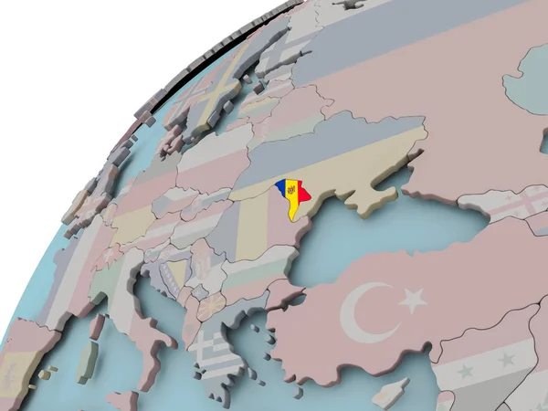 플래그의 몰도바 지도 — 스톡 사진
