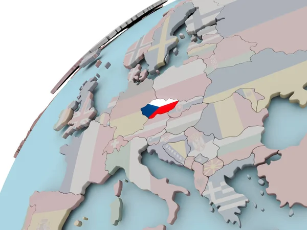 Mapa Republiki Czeskiej z flagą — Zdjęcie stockowe