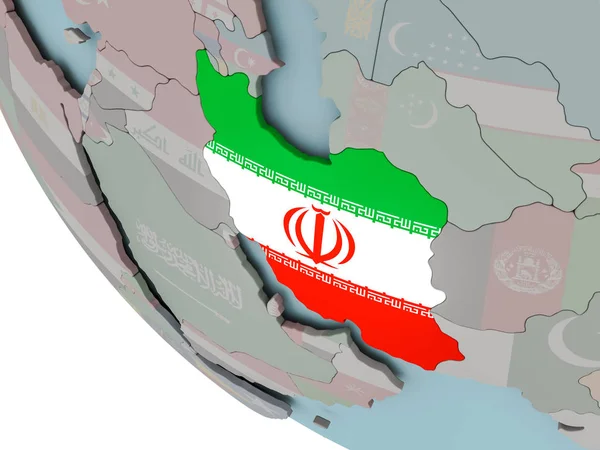 Иран с иллюстрацией флага — стоковое фото