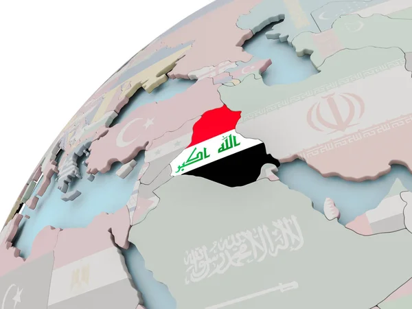 Χάρτης του Ιράκ με σημαία — Φωτογραφία Αρχείου