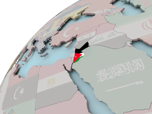 国旗的 Jordan 地图 — 图库照片
