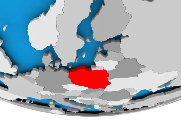 Польша на земном шаре — стоковое фото