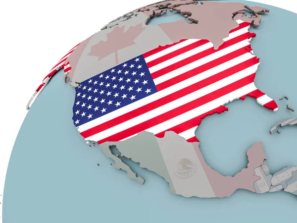 Map of USA with flag — Stock Photo, Image