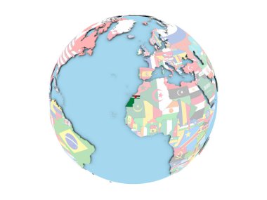 Batı Sahra izole küre üzerinde