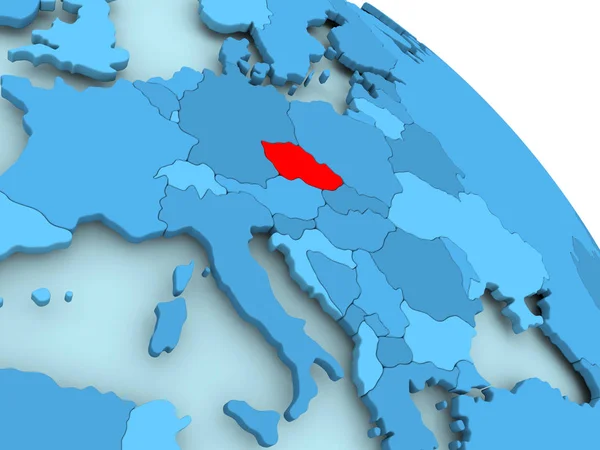 Republika Czeska w na blue globe — Zdjęcie stockowe