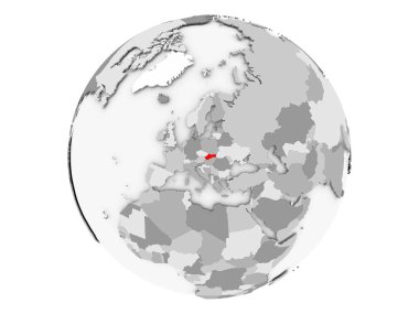 Slovakya gri Globe izole