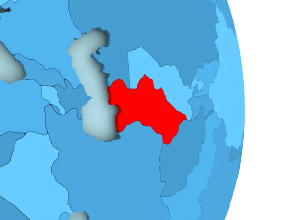Mapa Turkmenistánu v červené barvě — Stock fotografie