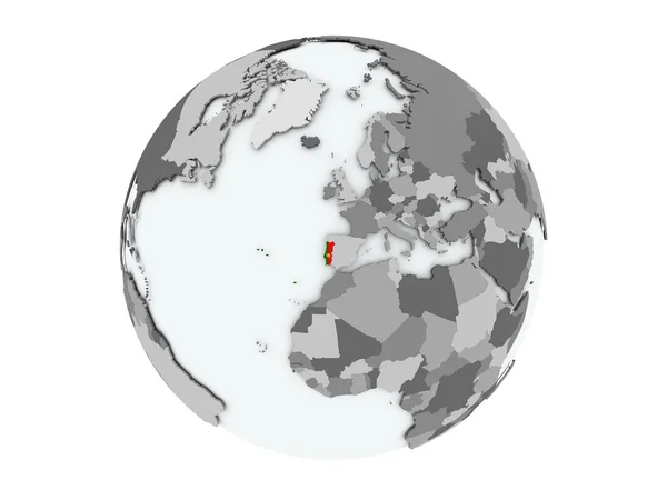 Portugália a globe elszigetelt — Stock Fotó