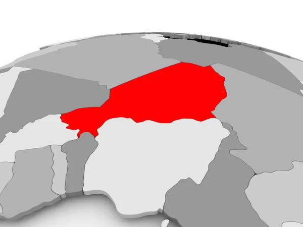 灰色の地球上のニジェール — ストック写真