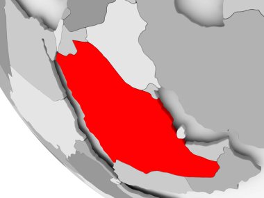 Suudi Arabistan Haritası kırmızı