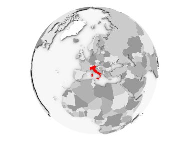 İtalya gri Globe izole
