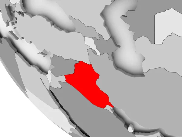 Irak Haritası kırmızı — Stok fotoğraf