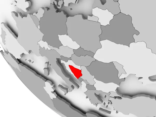 Karte von Bosnien und Herzegowina in rot — Stockfoto