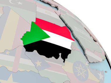 sudan Haritası bayrak ile