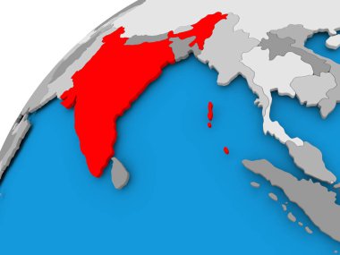 Hindistan Haritası kırmızı