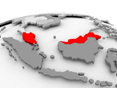 Malezya gri dünya üzerinde