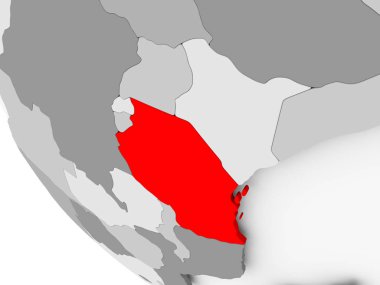 Tanzanya Haritası kırmızı