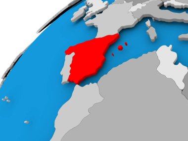 İspanya Haritası kırmızı