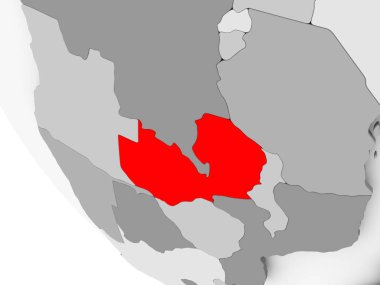 Zambiya Haritası kırmızı