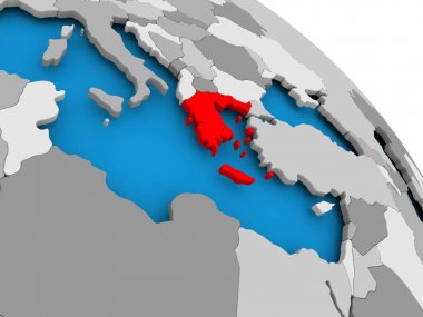 Yunanistan'ın haritada kırmızı