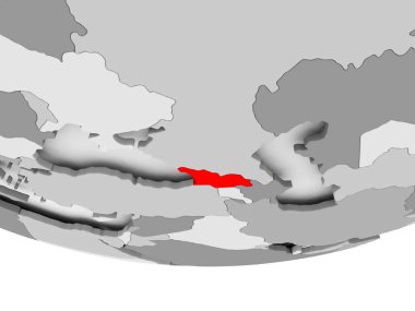 Gürcistan Haritası gri siyasi dünya üzerinde
