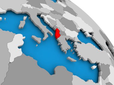 Haritada kırmızı Arnavutluk'ta