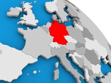 Haritada kırmızı Almanya'da