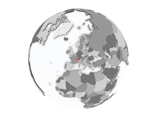 Svizzera isolata sul globo — Foto Stock