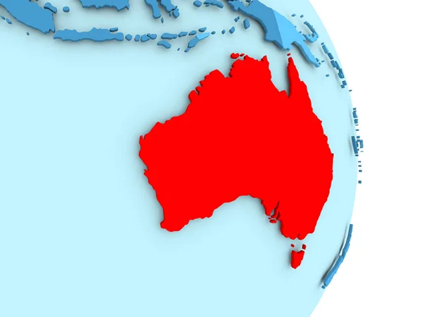 Mappa dell'Australia in rosso — Foto Stock