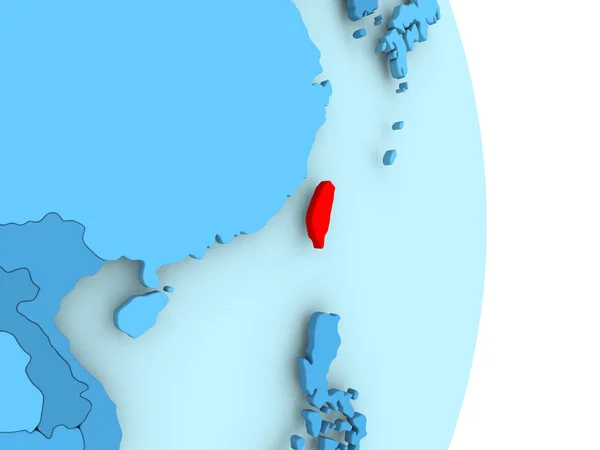 Карта Тайваня в красном — стоковое фото